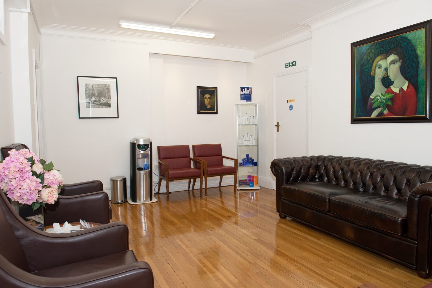 The waiting room at Clear Ear Clinic